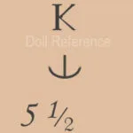 French doll mark K symbol 5 1/2