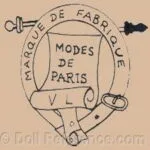 French doll mark Marque De Fabrique Modes De Paris VL