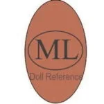 French doll shoe mark M.L. inside an oval