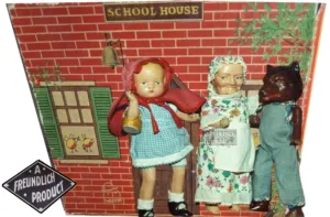 1934 Freundlich Little Red Riding Hood, bad wolf, Grandma set