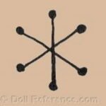 German Antique Mystery Unidentified Doll Marks With Symbols or Letters 2 German doll mark asterisk symbol