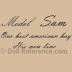 German doll mark Model Sam 7, Model Sam Our best american boy His new line