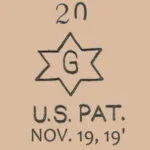 Metal 1861+ Antique Doll Makers Brand Names Identified 14 Giebeler-Falk doll mark G star US Pat Nov 19, 19'