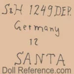 Hamburger, Hinrichs, Heber 1889+ Antique Dolls Identified USA German 7 Hamburger doll mark S & H 1249 DEP. Germany Santa by Simon & Halbig