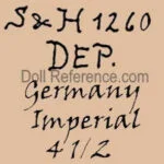Hamburger, Hinrichs, Heber 1889+ Antique Dolls Identified USA German 8 Hamburger doll mark S & H 1260 DEP. Germany Imperial 4 1/4 made by Simon & Halbig