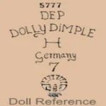 Hamburger, Hinrichs, Heber 1889+ Antique Dolls Identified USA German 9 Hamburger doll mark 5777 DEP Dolly Dimple H Germany Gebruder Heubach sunburst symbol