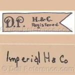 Hamburger, Hinrichs, Heber 1889+ Antique Dolls Identified USA German 6 Hamburger doll mark DP, H & C registered, Imperial H & C