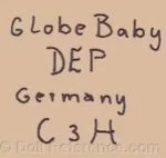 Carl Hartmann doll mark Globe Baby DEP Germany CH