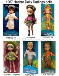 Hasbro 1965+ Vintage Dolly Darlings Dolls Identified USA 4 1967 Hasbro Dolly Darlings dolls 2