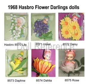Hasbro 1965+ Vintage Dolly Darlings Dolls Identified USA 6 1968 Hasbro Flower Darlings dolls