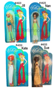 Hasbro 1972+ Vintage Leggy Dolls Identified USA 1 1972 Hasbro Leggy Jill, Nan, Kate, Sue 10" tall dolls