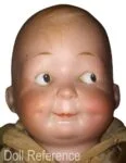 Ernst Heubach Antique Bisque Dolls 1887+ German 4 ca. 1914 Ernst Heubach doll mold 271, solid dome shoulder head, googly with painted eyes 10"