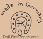 Ernst Heubach Antique Bisque Dolls 1887+ German 11 Ernst Heubach doll mark made in Germany horse shoe symbol EK