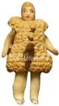 1920s Carl Horn all bisque miniature girl doll crochet dress 1 1/2" tall