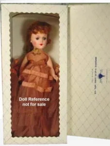 1954 Hoseley Party Dee Ann doll in rust gown 14"