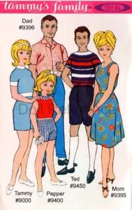Ideal 1962+ Tammy Vintage Doll Family; Mom, Dad, Ted, Pepper, Pete Identified USA 1 1962+ Ideal Tammy Doll Family; Pepper, Dad, Ted, Mom