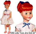 1959 Kaysam-Jolly Toys Jinx doll 20" tall