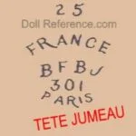 Jumeau-SFBJ doll mark 301 France BFBJ Paris
