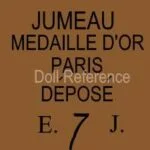 Jumeau doll mark Jumeau Medaille D'Or Paris Depose E7J