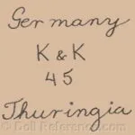 K and K doll mark Germany  K & K 45 Thuringia