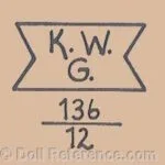Keramisches Werke Grafenheim doll mark KWG 136