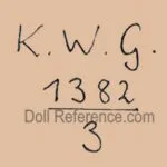 Keramisches Werke Grafenheim doll mark KWG 1382