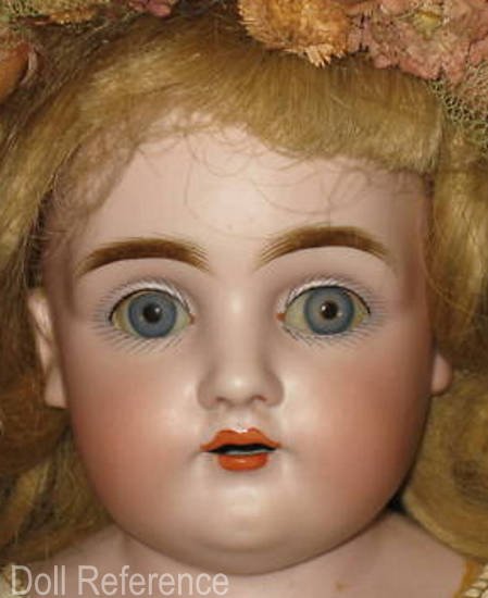 Poupée Ancienne KESTNER 38 Cm Reproduction Française - Tête Biscuit Porcelaine, Yeux Verre Soufflé Bleu Clair