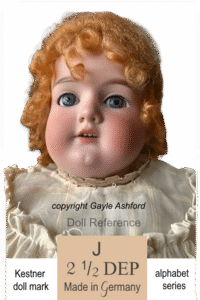 JDK Kestner antique shoulder head on a kid body doll 20" tall, alphabet series, doll mark J 2 1/2 DEP Made in Germany