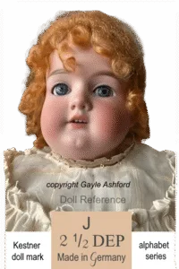JDK Kestner antique shoulder head on a kid body doll 20" tall, alphabet series, doll mark J 2 1/2 DEP Made in Germany