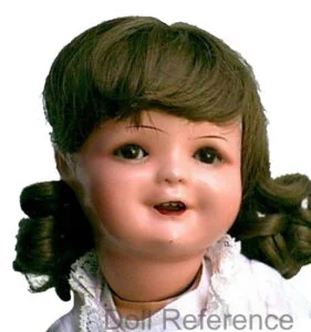 Jeanne Orsini Dolls or Kiesewetter Antique Dolls 12 1912 Franz Kiesewetter doll mold 502 smiling girl doll 15"
