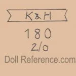 Kley & Hahn doll mark K & H (on a ribbon) Germany 180  (googly)
