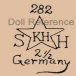  Kley & Hahn doll mark 282 SH star symbol KH 2 1/2 Germanyhead by Schoenau & Hoffmeister SH with a star