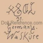 Kley & Hahn doll mark (Kestner symbol) 31 Germany Walküre Germany
