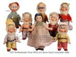 1937 Knickerbocker Snow White & 7 dwarf dolls
