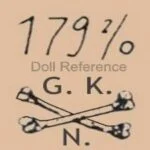 Gebruder Knoch 1877+ Antique Bisque Dolls German 2 Gebrüder Knoch doll mark 179 2/0 GKN two crossed bones symbol