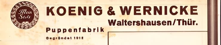 Koenig & Wernicke Antique Bisque Dolls 1912+ German Information 2 Koenig & Wernicke company letterhead