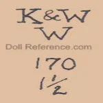 Koenig & Wernicke 1912+ Antique Bisque Dolls, Marks German 5 Koenig & Wernicke doll mark K & WW 170