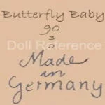 Koenig & Wernicke 1912+ Antique Bisque Dolls, Marks German 3 Koenig & Wernicke doll mark Butterfly Baby 90 Made in Germany