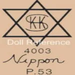 Komoda Shoten doll mark KKS inside a star 3004, 4003 Nippon