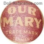 Limbach Porzellanfabrik 1893+ Antique Bisque Dolls, Marks German 18 Limbach doll mark Our Mary label P607 Germany
