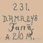 Armand Marseille 1884+ Antique Bisque Doll Marks, Mold Numbers German 4 Marseille doll mark 231 DRMR 248 Fany AM 2/0