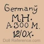 Armand Marseille 1884+ Antique Bisque Doll Marks, Mold Numbers German 8 Armand Marseille doll mark Germany MH AM 300 12/0/x