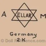 Armand Marseille 1884+ Antique Bisque Doll Marks, Mold Numbers German 23 Marseille doll mark AM Ellar Germany