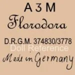 Armand Marseille 1884+ Antique Bisque Doll Marks, Mold Numbers German 24 Marseille doll mark Florodora DRGM 3748303778 Germany