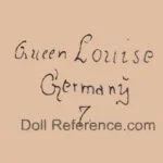 Armand Marseille 1884+ Antique Bisque Doll Marks, Mold Numbers German 32 Marseille doll mark Queen Louise Germany