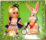 Mattel 1968 Vintage Kiddles Storybook, Sweetheart, Chitty Bang Dolls USA 3 1968 Mattel Liddle Kiddles Storybook #3533 Alice Wonderliddle doll
