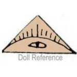 After 1920 Mengersgereuth Porzellanfabrik doll mark a triangle sunrise & eye (also used by Gebrüder Ohlhaver)