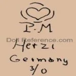 Mengersgereuth doll mark PM heart symbol Herzi Germany