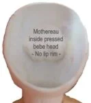1882 Mothereau inside of a pressed bisque French bebe doll head showing No lip rim