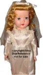 1954 Niresk Bride walker doll 14"